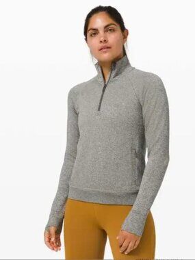 Lululemon Engineered Warmth 1/2 Zip Heathered Green